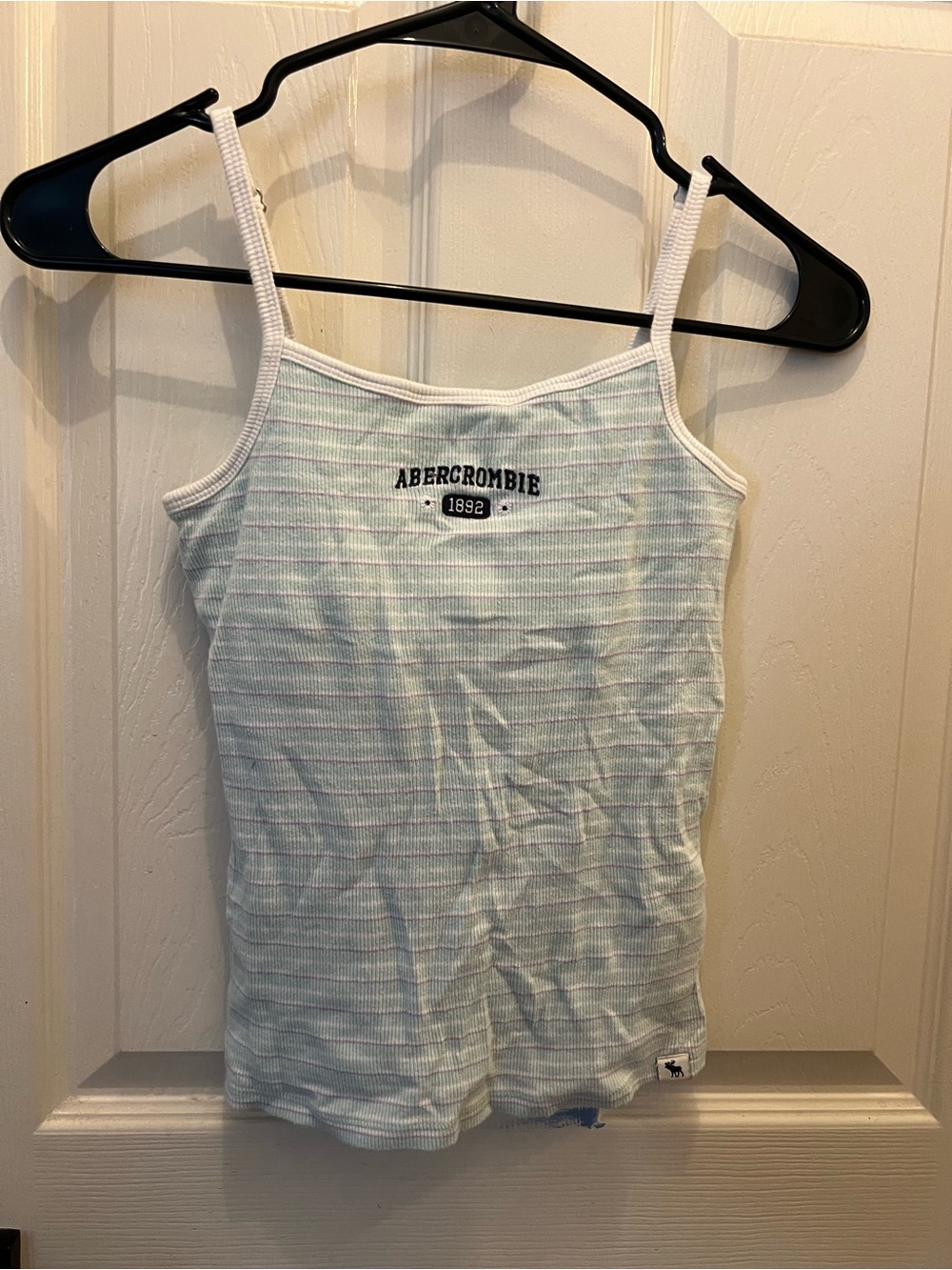 abercrombie kids Light Blue & White Striped Ribbed Bandeau Tank